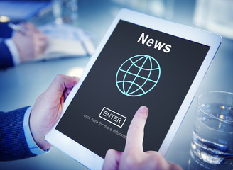 Sticker - News Report Broadcast Information Update Concept