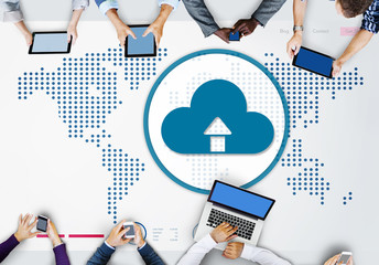 Wall Mural - Cloud Computing Globalization Connection Technology Concept