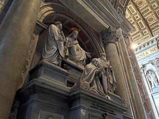 Jesus Christ statue with apostles inside Vatican City basilica 