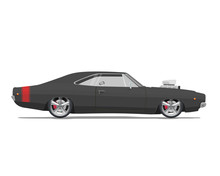 American Classic Muscle Car. High Detailed Vector Illustration. 