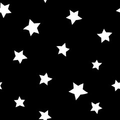Wall Mural - star seamless pattern. hand drawn retro background. chaotic elements. cartoon abstract shape texture