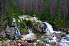 Cold Stream Waterfall In National Park High Tatra, Slovakia, Europe