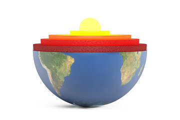 Wall Mural - detailed structure of earth planet concept, 3d rendering