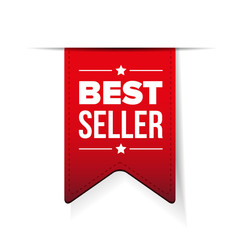 Wall Mural - Best Seller red ribbon vector