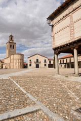 Main square and Santa Maria la Mayor church, Arevalo, Avila province, Spain