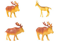 Toy Deer Made Of Plastic On A White Background

