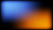 Abstract Desktop Hd Wallpaper Background. Vector Pattern Of Shining Crossing Lines With Bright Blue & Orange Highlights. 16:9 HD Aspect Ratio. 