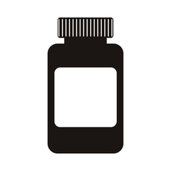 Wall Mural - silhouette of medicine bottle container icon over white background. vector illustration