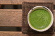 Organic Green Matcha Tea in a Bowl
