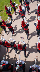 Various instruments and details from a music band of windband