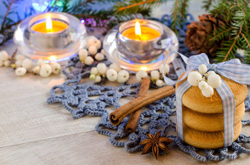 Christmas cookies with festive decoration