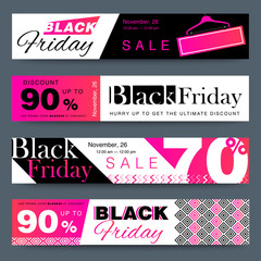 Wall Mural - black friday creative social media sale web banners design for o