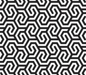 Wall Mural - Vector seamless pattern. Modern stylish texture. Repeating geometric pattern of hexagons tiles with displacement.