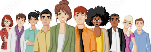 Group of cartoon business people