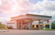 gas station in city