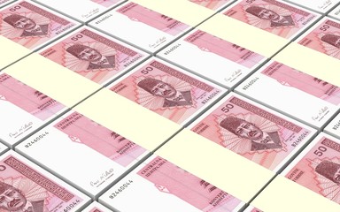 Bosnia and Herzegovina convertible mark bills stacks background. 3D illustration.