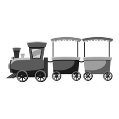 Wall Mural - Children locomotive icon. Gray monochrome illustration of children locomotive vector icon for web