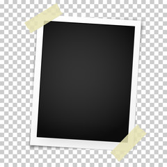 Wall Mural - Realistic photo frame with straight edges on sticky tape