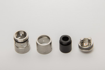 Dismantled parts of the electronic cigarette black and steel col