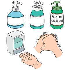 Sticker - vector set of alcohol hand rub