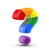Multi Colored Big Sign Of Question. Image With Clipping Path