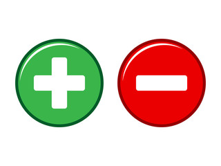 Plus and minus or positive and negative icon vector