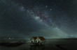 Milky Way two house at Night,Talenoi Thailand