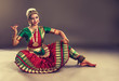 Beautiful indian girl dancer of Indian classical dance bharatanatyam . Culture and traditions of India.

