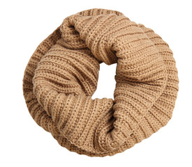 Wall Mural - Fahion knitted snood scarf isolated on white.