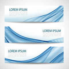 Wall Mural - Abstract header blue wave white vector design