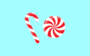 Vector set with different red and white candies