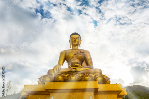Buddha on bright day, Buddha Dordenma statue, Thimphu, Bhutan Canvas Print