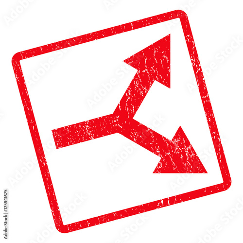 Fotografija Bifurcation Arrow Right rubber seal stamp watermark
