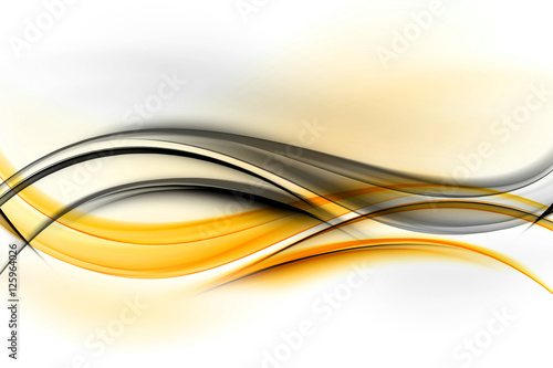 Plakat na zamówienie Abstract background powerful effect lighting. Yellow blurred color waves design. Glowing template for your creative graphics.