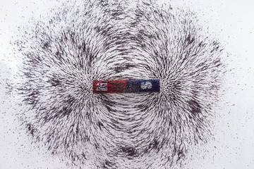 iron filings show magnetic field lines. science magnetic field. physics magnetic field