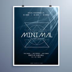 minimal elegant music flyer template in blue color with abstract