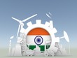 © JEGAS RA - Energy and Power icons set with India flag. Sustainable energy generation and heavy industry. 3D rendering