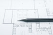 © worldwide_stock - black pencil on architectural drawing paper and rolls for construction