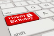 Tastatur - happy birthday - rot