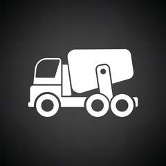 Canvas Print - Icon of Concrete mixer truck