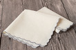 Accessories.   Two handkerchiefs on gray wooden background.