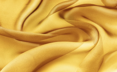Wall Mural - bright yellow  fabric with large folds abstract  background