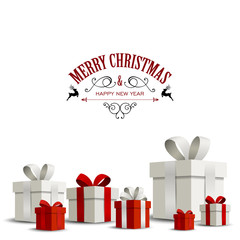 Wall Mural - Vector Illustration of a Christmas Holiday Design with Gift Boxes