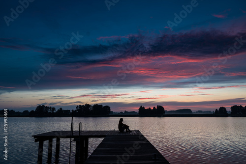 Vászonkép  Woman on the bridge