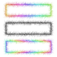 Wall Mural - colorful and monochrome sketch banner frame set