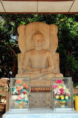 Statue of ancient stone Buddha, Thailand