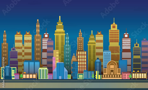 Night City Game Backgrounds with ,2d game application. Vector ...