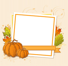 Autumn Frame With Pumpkins