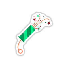  Vector illustration in paper sticker style Christmas slapstick