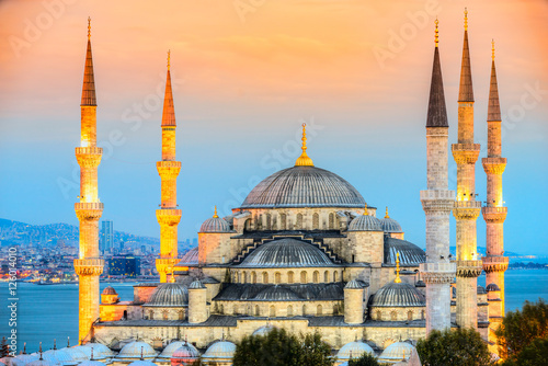 Leinwand Poster The Blue Mosque, (Sultanahmet Camii), Istanbul, Turkey.